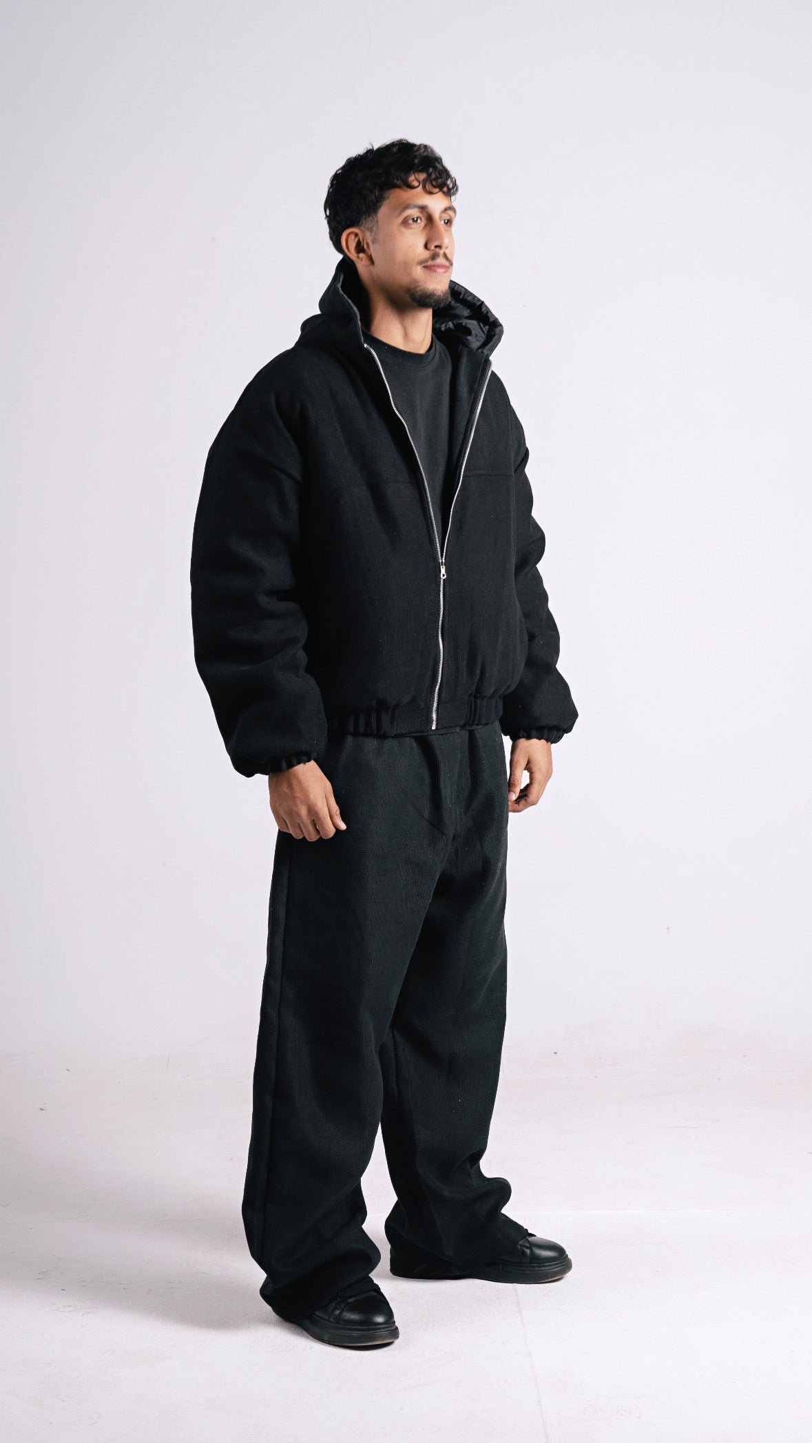 TWO FACED PUFFER JACKET BLACK