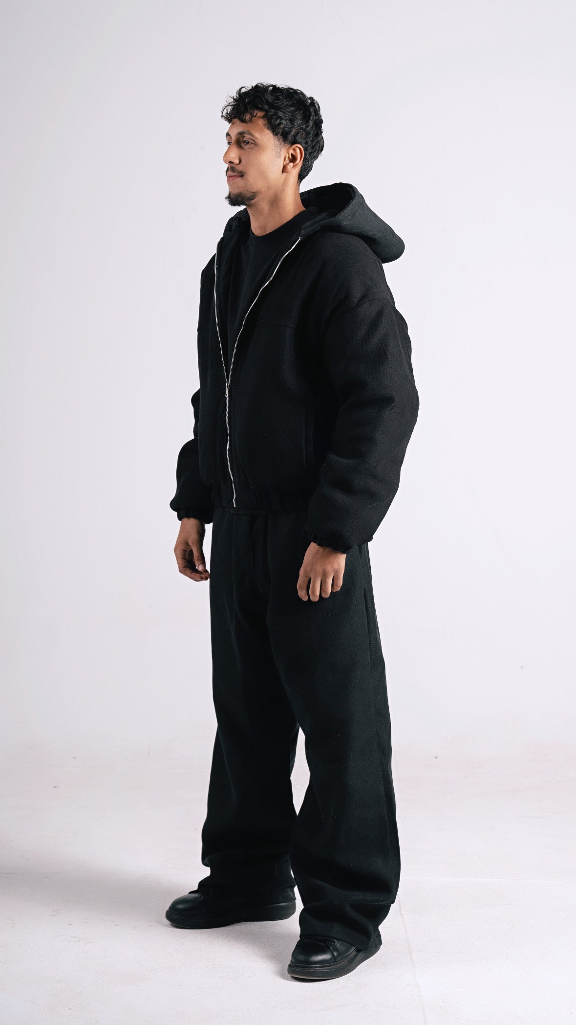 TWO FACED PUFFER JACKET BLACK