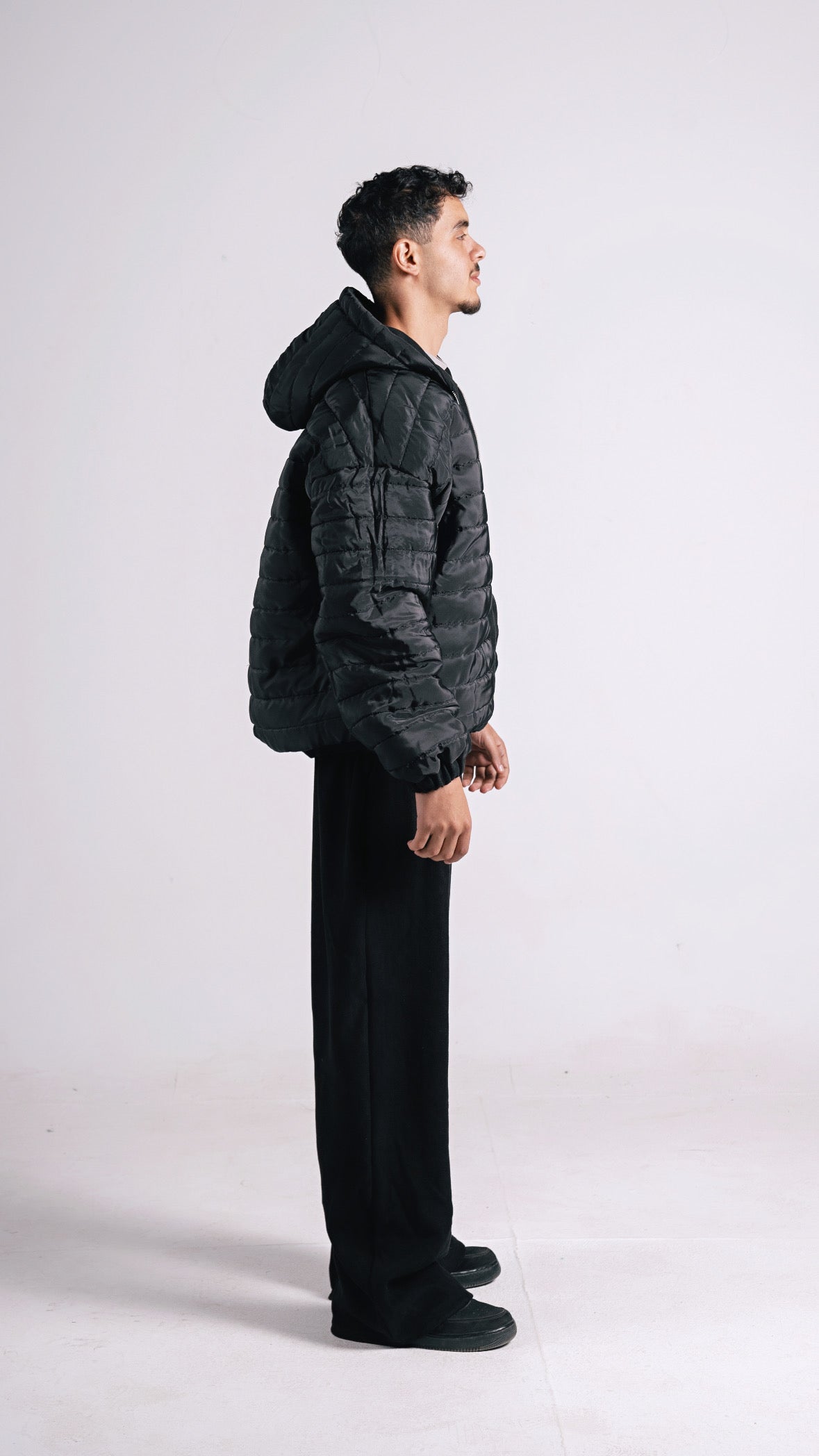 TWO FACED PUFFER JACKET BLACK
