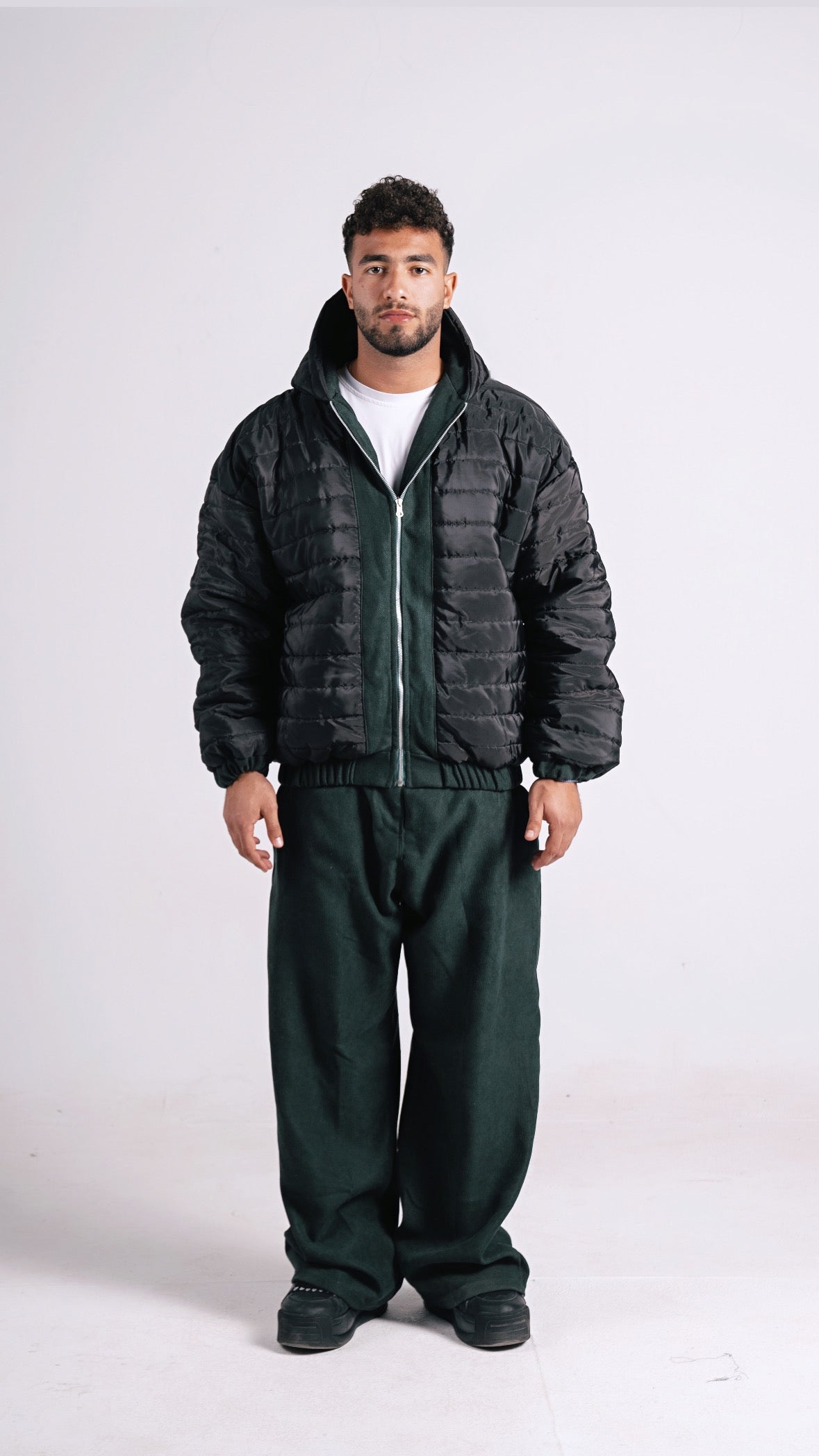 TWO FACED PUFFER JACKET DARK GREEN