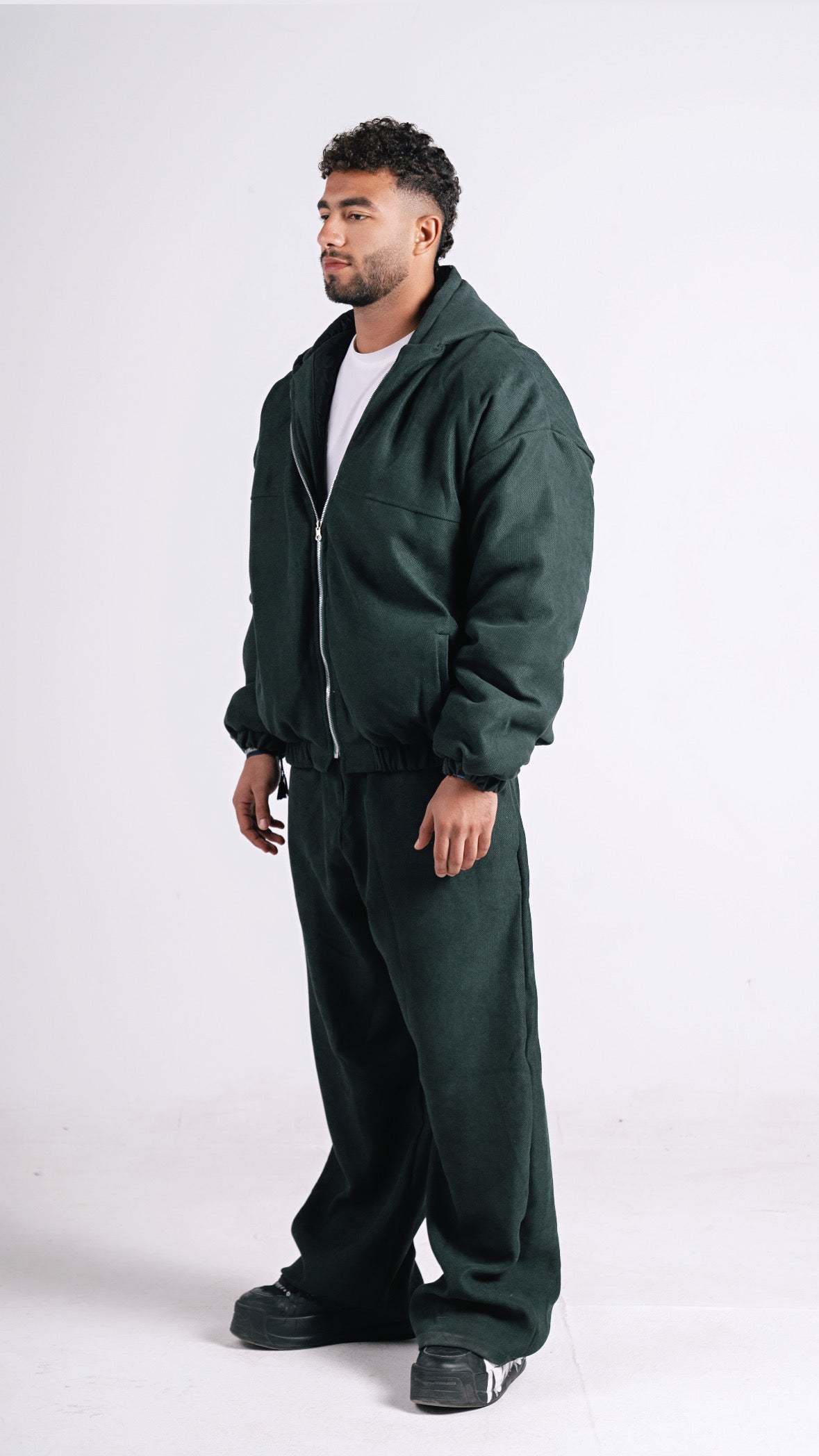 TWO FACED PUFFER JACKET DARK GREEN