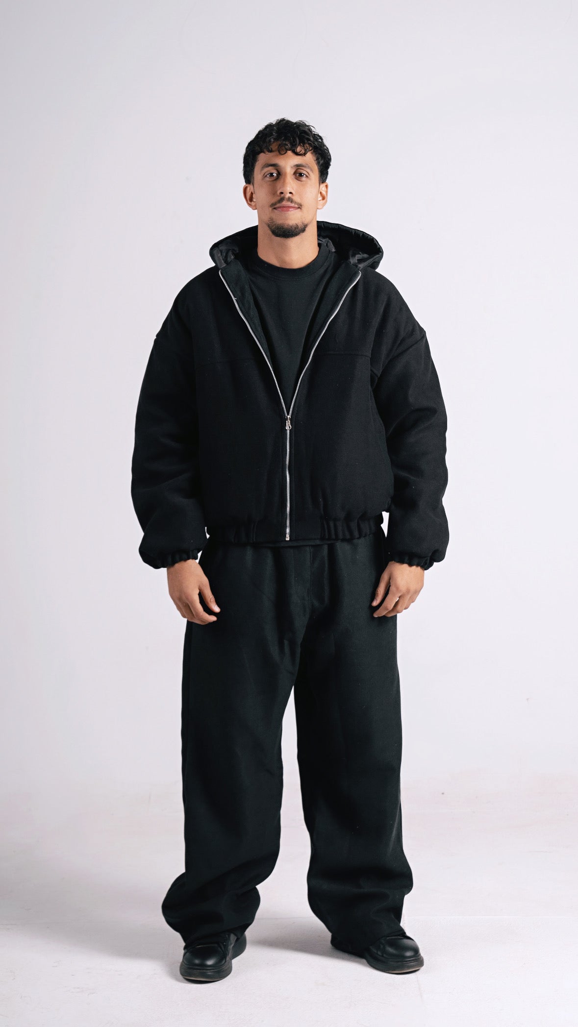 TWO FACED PUFFER JACKET BLACK