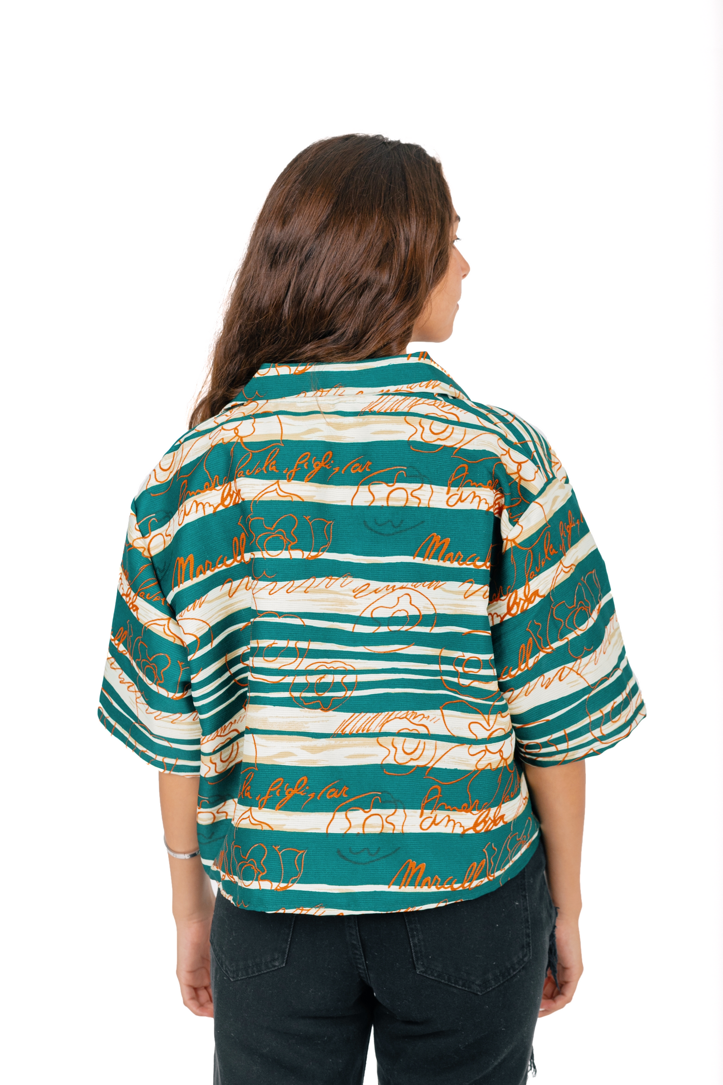 EMERALD GREEN CROPPED SHIRT